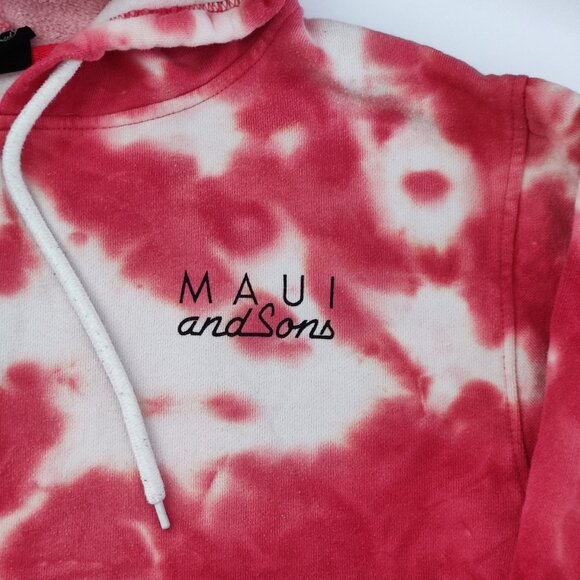 Maui and Sons pull over hoodie men's size L tie-dye white & salmon pink kangaroo - Picture 9 of 13